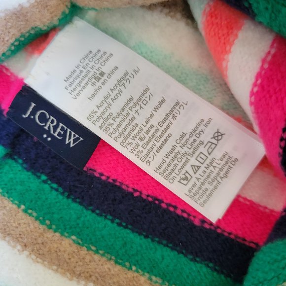 NWOT JCrew Multi Color Striped Hat One Size - Picture 2 of 3